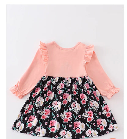 Floral Pumpkin Appliqué Dress