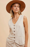 Cotton Linen Blend Vest