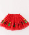 Red Christmas Sequin Tutu Skirt