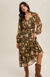 Ruffle Detail Floral Dress