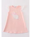 Pink Easter Bunny Appliqué Girl Dress