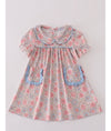 Pink Floral Print Dress