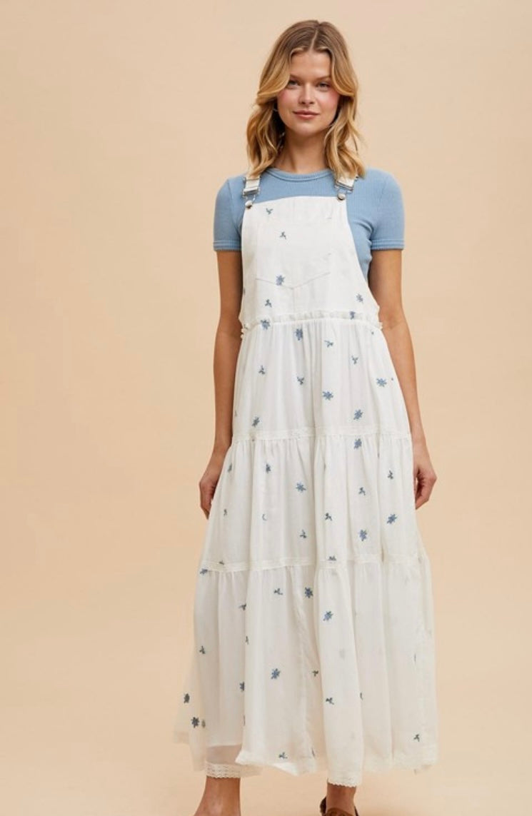All Over Embroidered Skirtall With Lace Detail