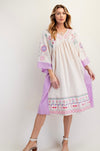 Embroidered Midi Woven Dress