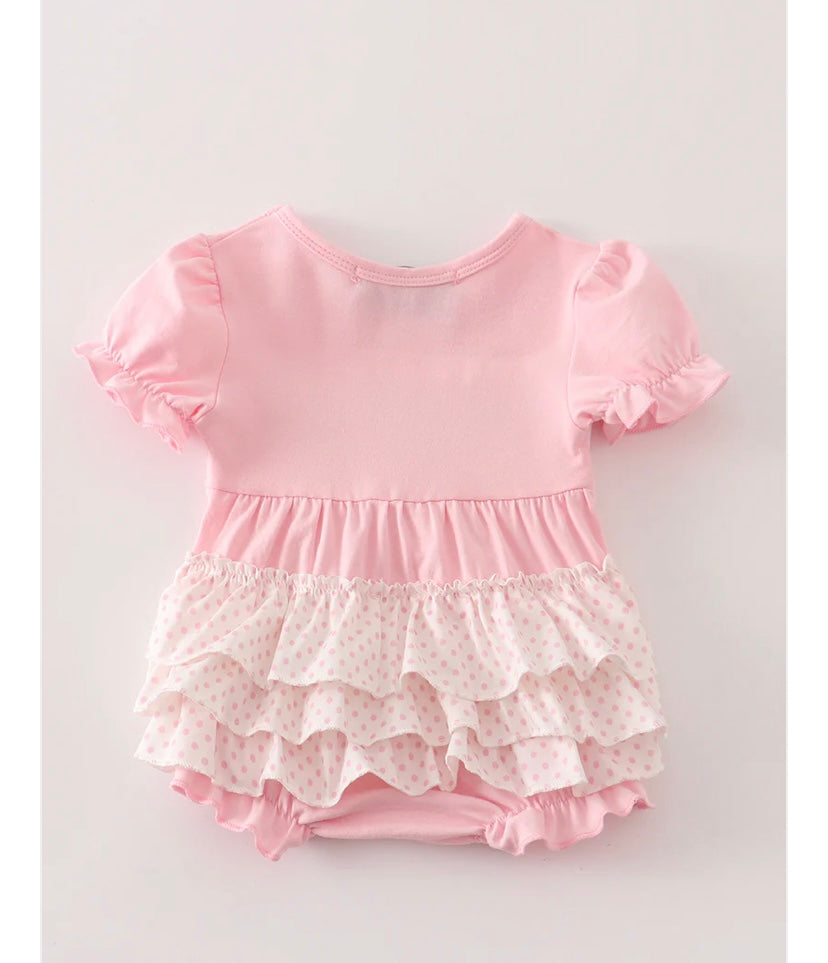 Pink Cow Embroidery Girl Bubble