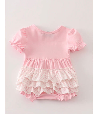 Pink Cow Embroidery Girl Bubble