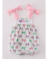 Pink Bow Embroidery Print Bubble
