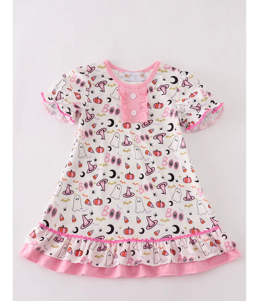 Girls Halloween Print Dress