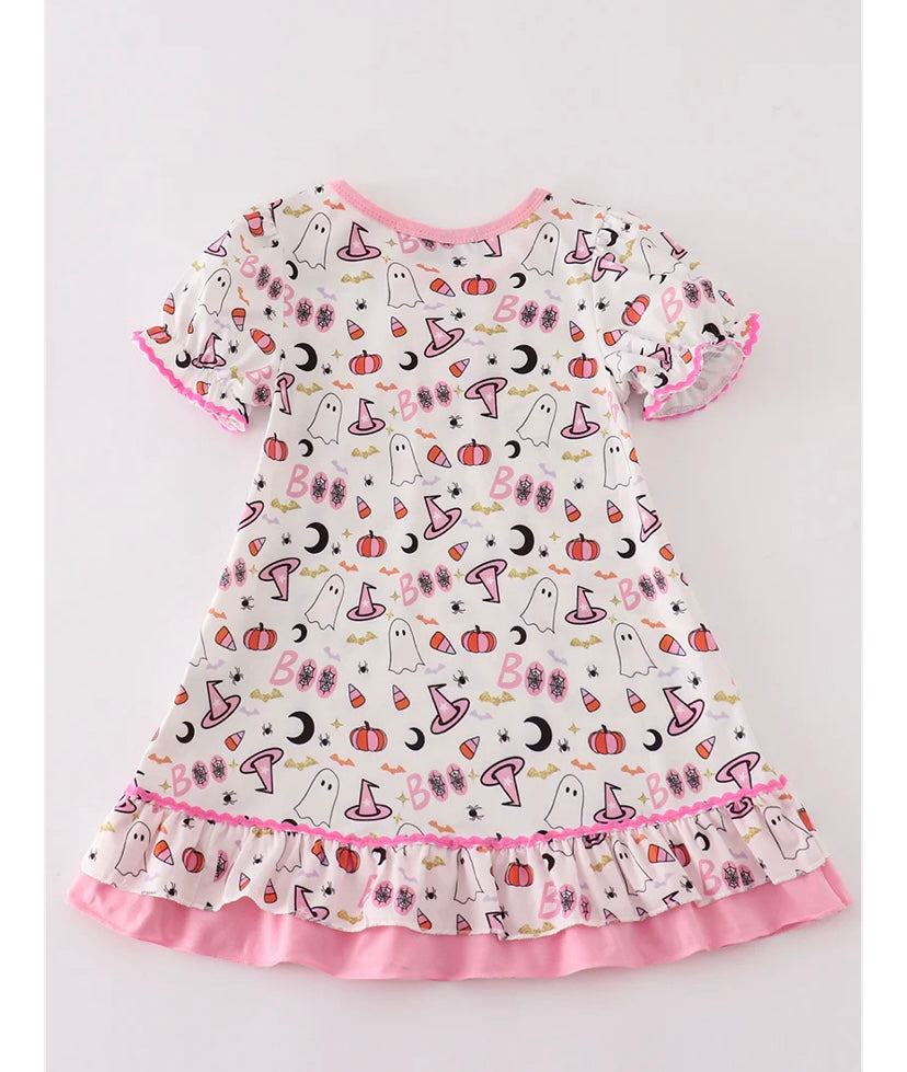 Girls Halloween Print Dress