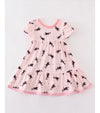 Pink Halloween Witch Print Dress