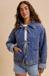 Garment Washed Quilted Corduroy Jacket