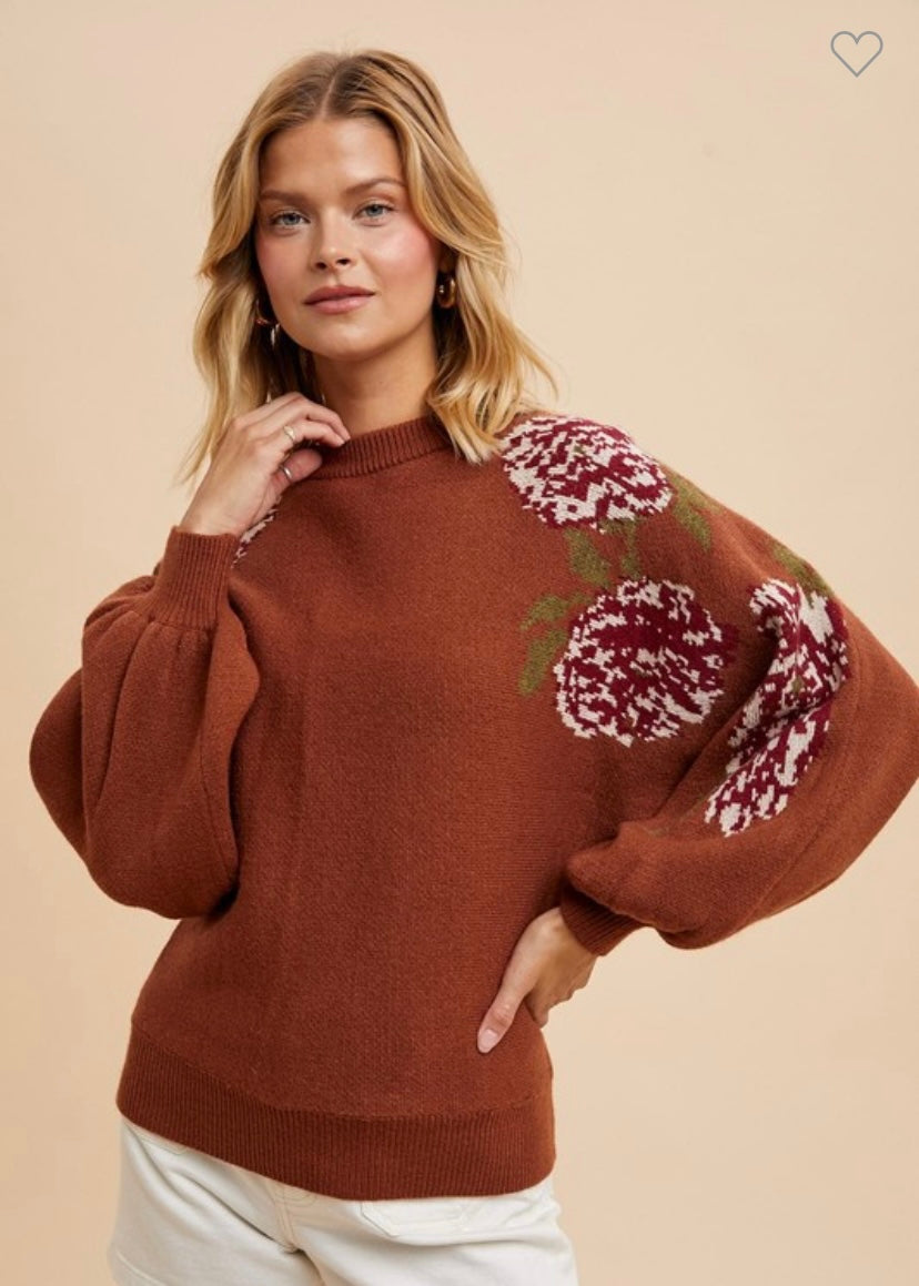 Floral Jacquard Sweater
