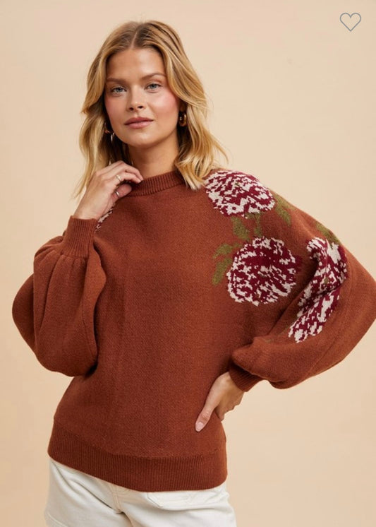 Floral Jacquard Sweater