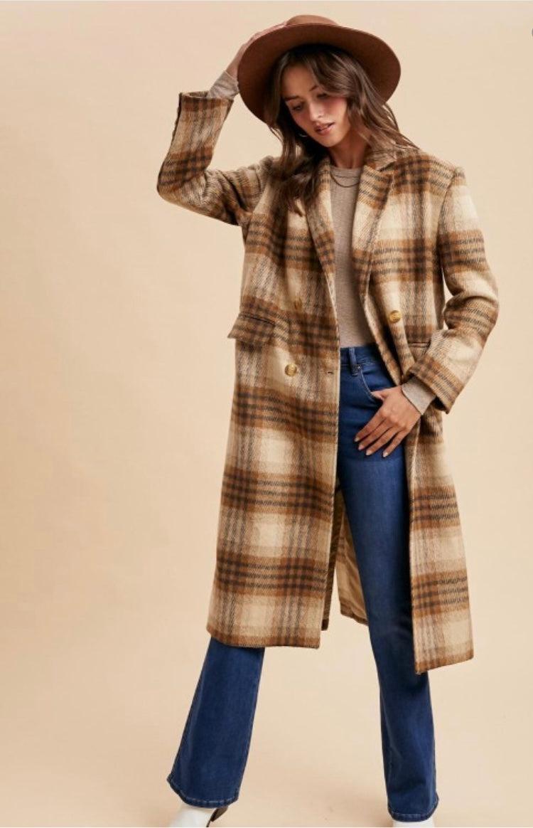 Plaid Longline Duster Coat