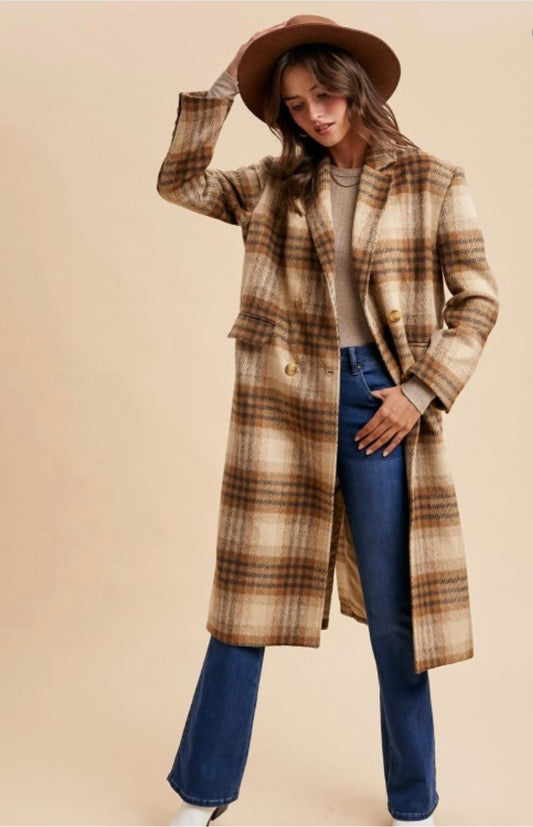 Plaid Longline Duster Coat