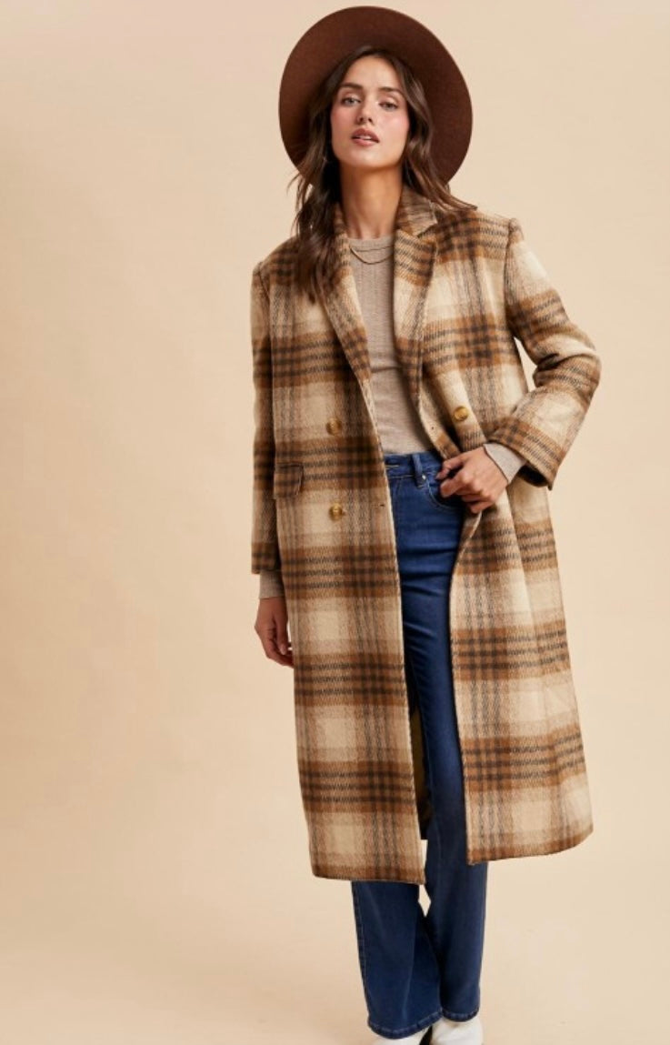 Plaid Longline Duster Coat
