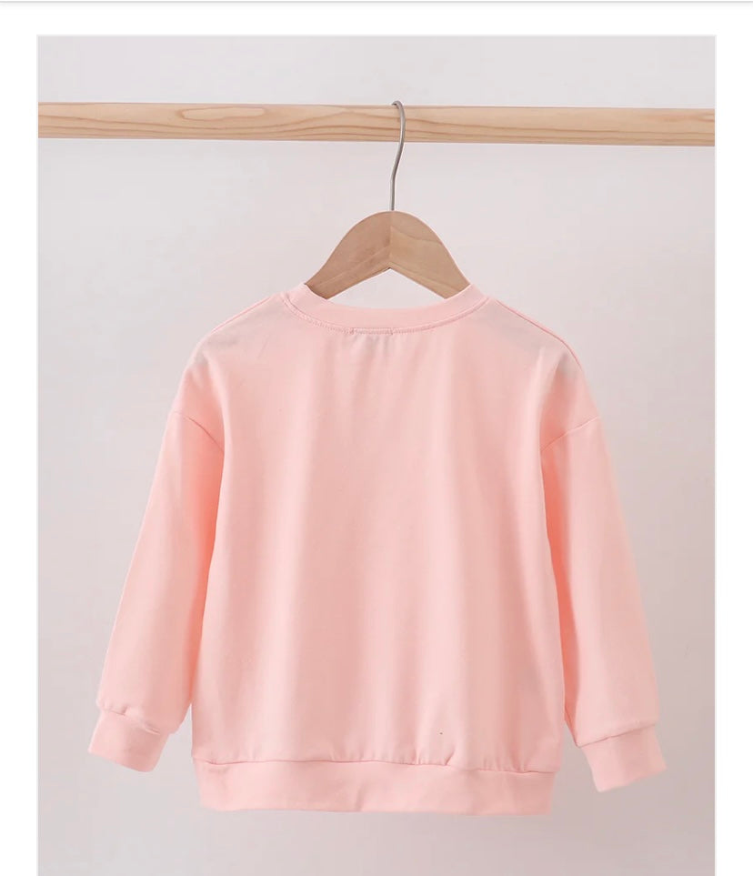 Pink Retro Santa Claus Print Sweatshirt