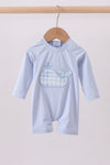 Blue Whale Applique One-Piece Swimsuit