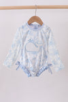 Blue Whale Applique  Rashguard