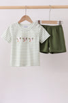 Green Duck Embroidered Shorts Set