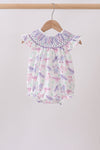 Purple Sea Turtle Smocked Bubble