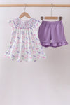 Purple Sea Turtle Smocked Set