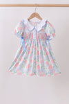 Blue Hydrangea Smocked Pearl Dress