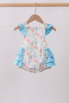 Blue Floral Ruffle Bubble