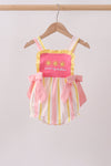 You're my sunshine Stripe Embroidered Bow Bubble