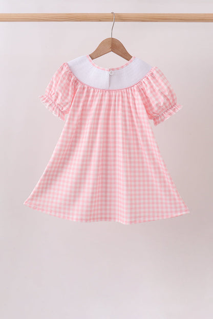 Pink Apple Bus Smocked Dress
