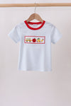 Blue Apple Bus Embroidered Top