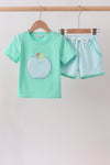 Green Apple Embroidered Set