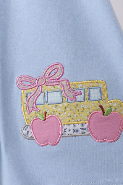 Blue Bus Floral Applique Dress