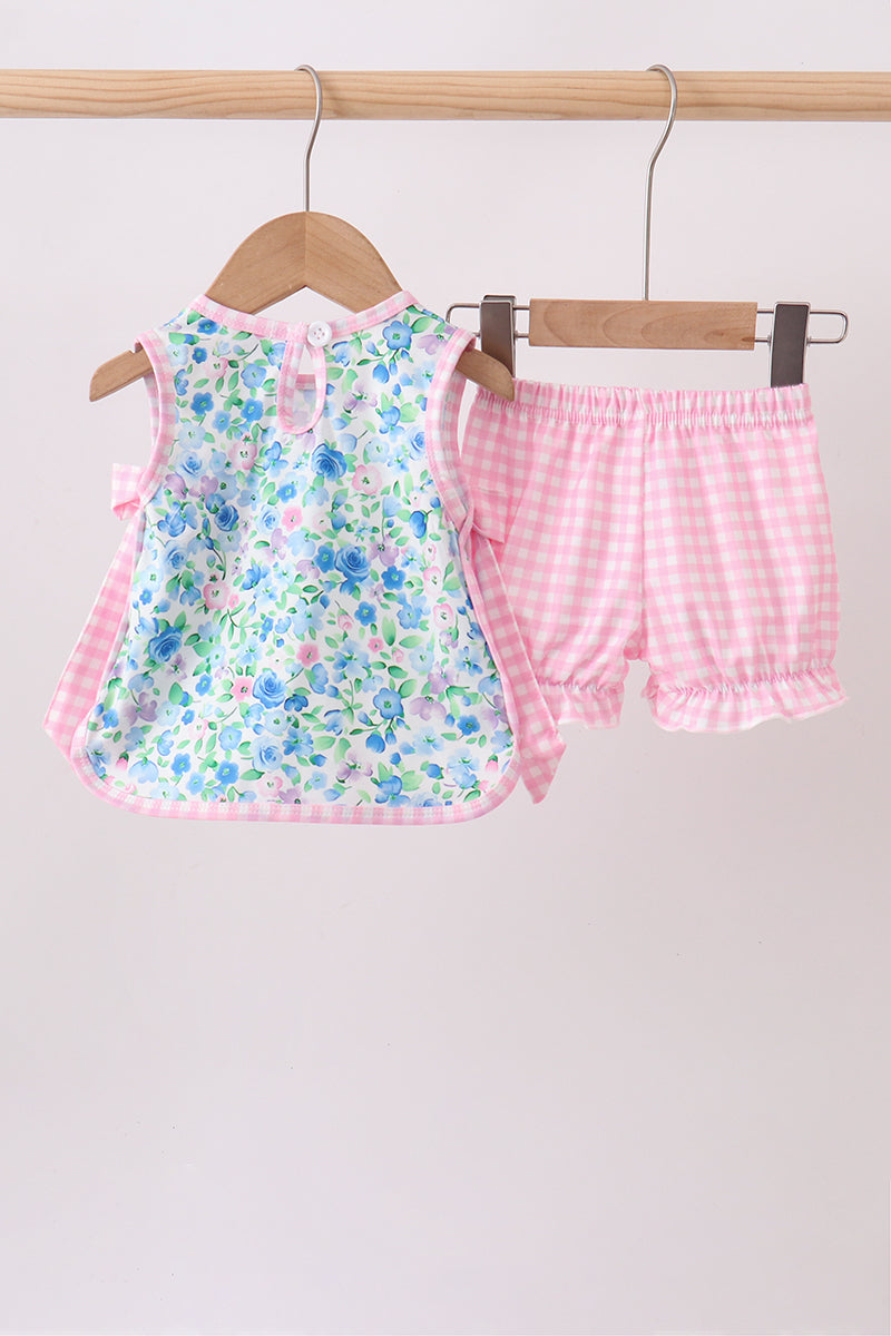 Blue Floral Bloomer Set