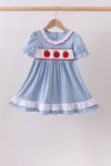 Blue Apple Embroidered Dress
