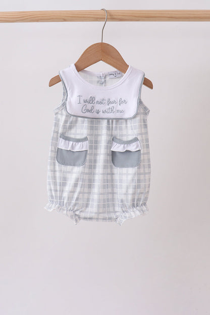 Blue Faith Quote Embroidered Bubble