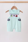 Blue stripe under the sea Embroidered Jon Jon