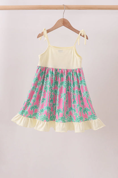 Palm Tree Embroidered Dress