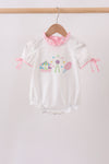 Pink Carousel Embroidered Bubble
