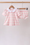 Pink Gingham Bloomer Set