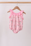 Pink Floral Ruffle One-Piece Swimsuit