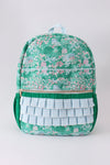 Green floral ruffle backpack