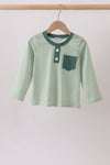 Teal Stripe Pocket top