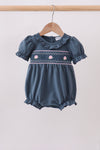 Garden Rose Smocked Ruffle Bubble