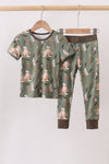 Green Hunting Bamboo Pajama Set