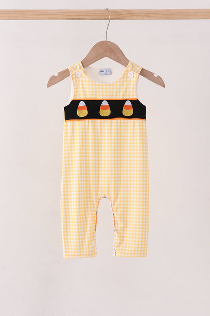 Mustard Candy Embroidery Gingham Jon Jon