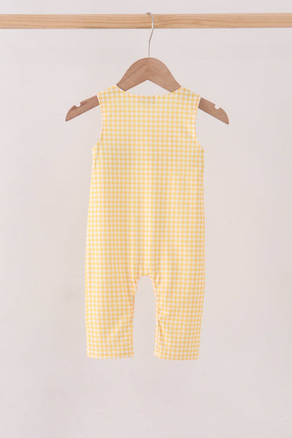 Mustard Candy Embroidery Gingham Jon Jon