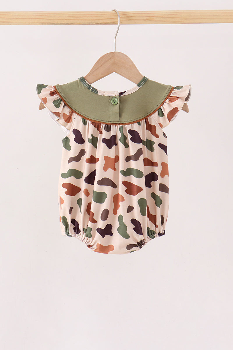 Camouflage Pumpkin Embroidery Ruffle Bubble