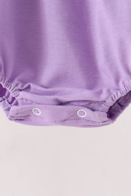 Purple Jack-O-Lantern Applique Ruffle Bubble