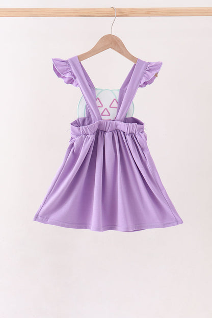 Purple Jack-O-Lantern Applique Ruffle Dress